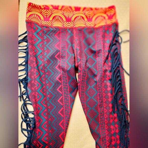 Zumba Tribal Print Fringe Tights - Picture 8 of 10